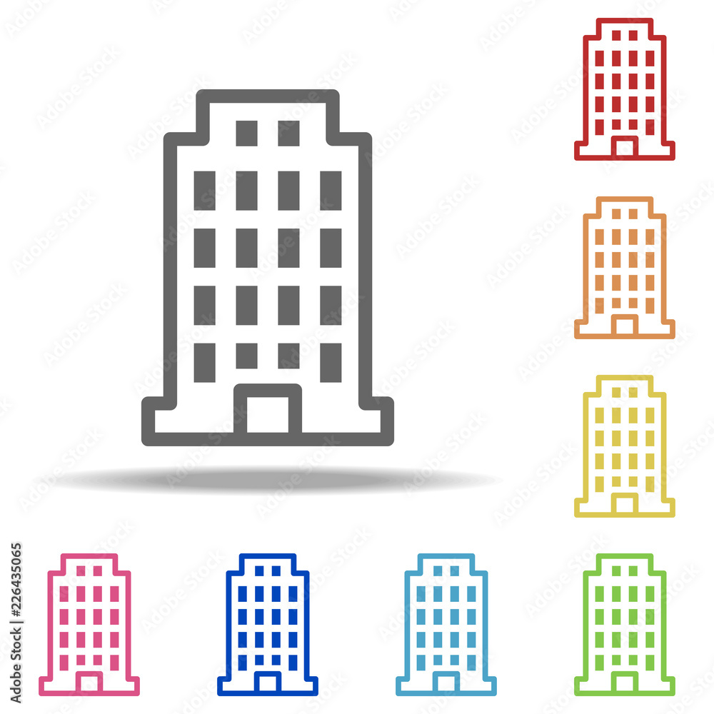 Poster residential building icon. elements of buildings in multi colored icons. simple icon for websites, w
