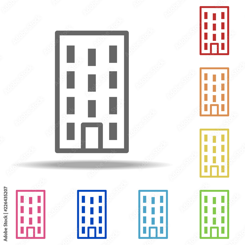 Poster residential building icon. elements of buildings in multi colored icons. simple icon for websites, w