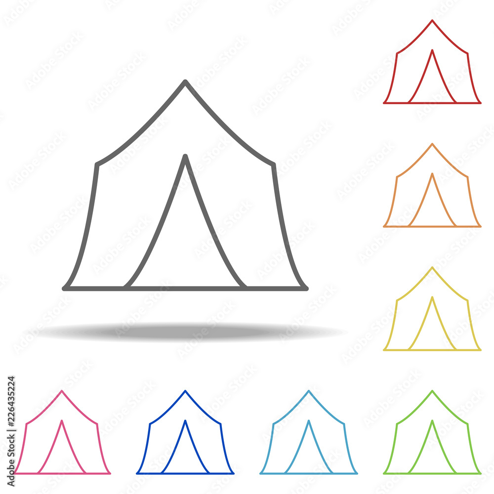 Poster tent icon. elements of camping in multi colored icons. simple icon for websites, web design, mobile 