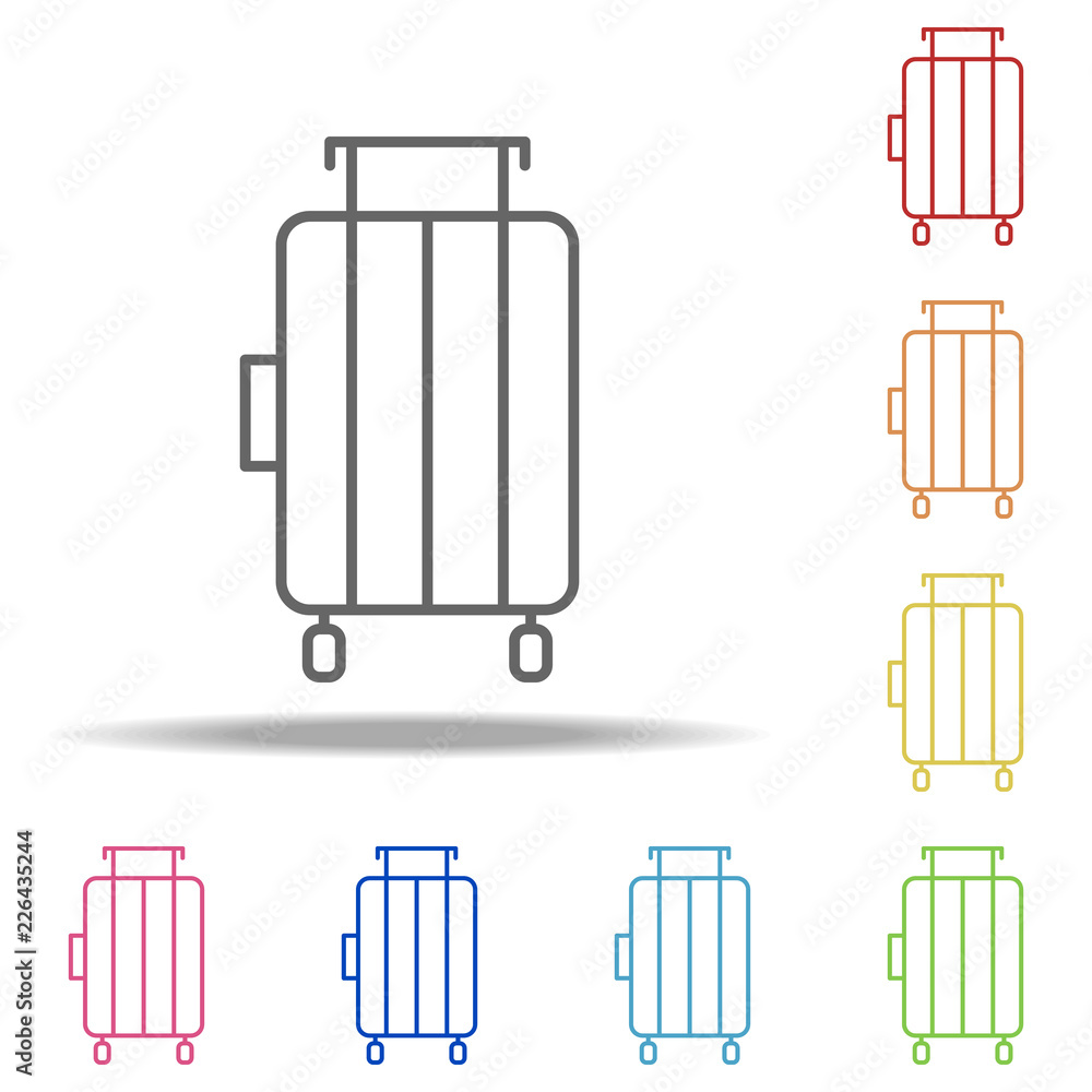 Poster suitcase icon. elements of camping in multi colored icons. simple icon for websites, web design, mob