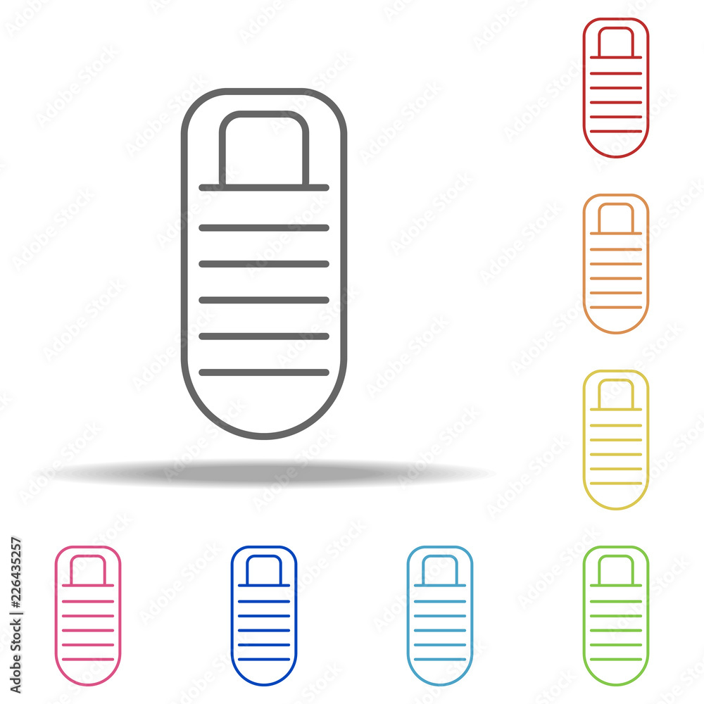 Poster sleeping bag icon. elements of camping in multi colored icons. simple icon for websites, web design,