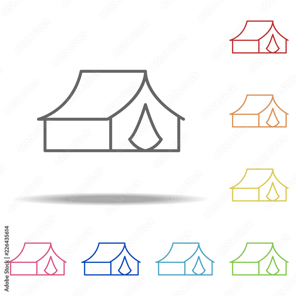 Poster tent icon. elements of camping in multi colored icons. simple icon for websites, web design, mobile 