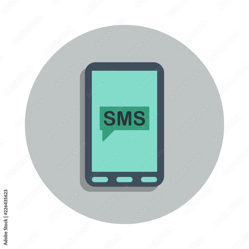 Aufkleber message on the smart phone icon in badge style. one of web collection icon can be used for ui, ux