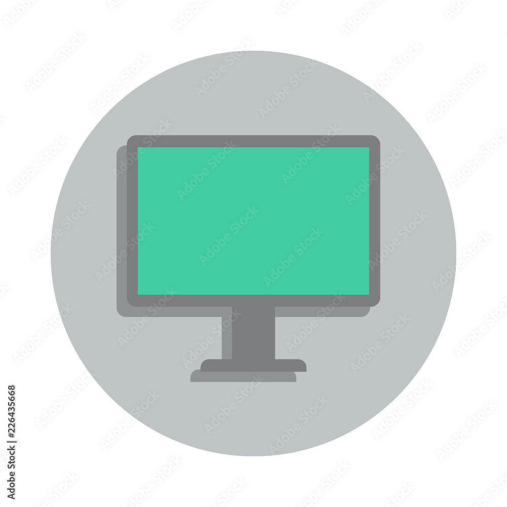 Poster monitor icon in badge style. one of web collection icon can be used for ui, ux