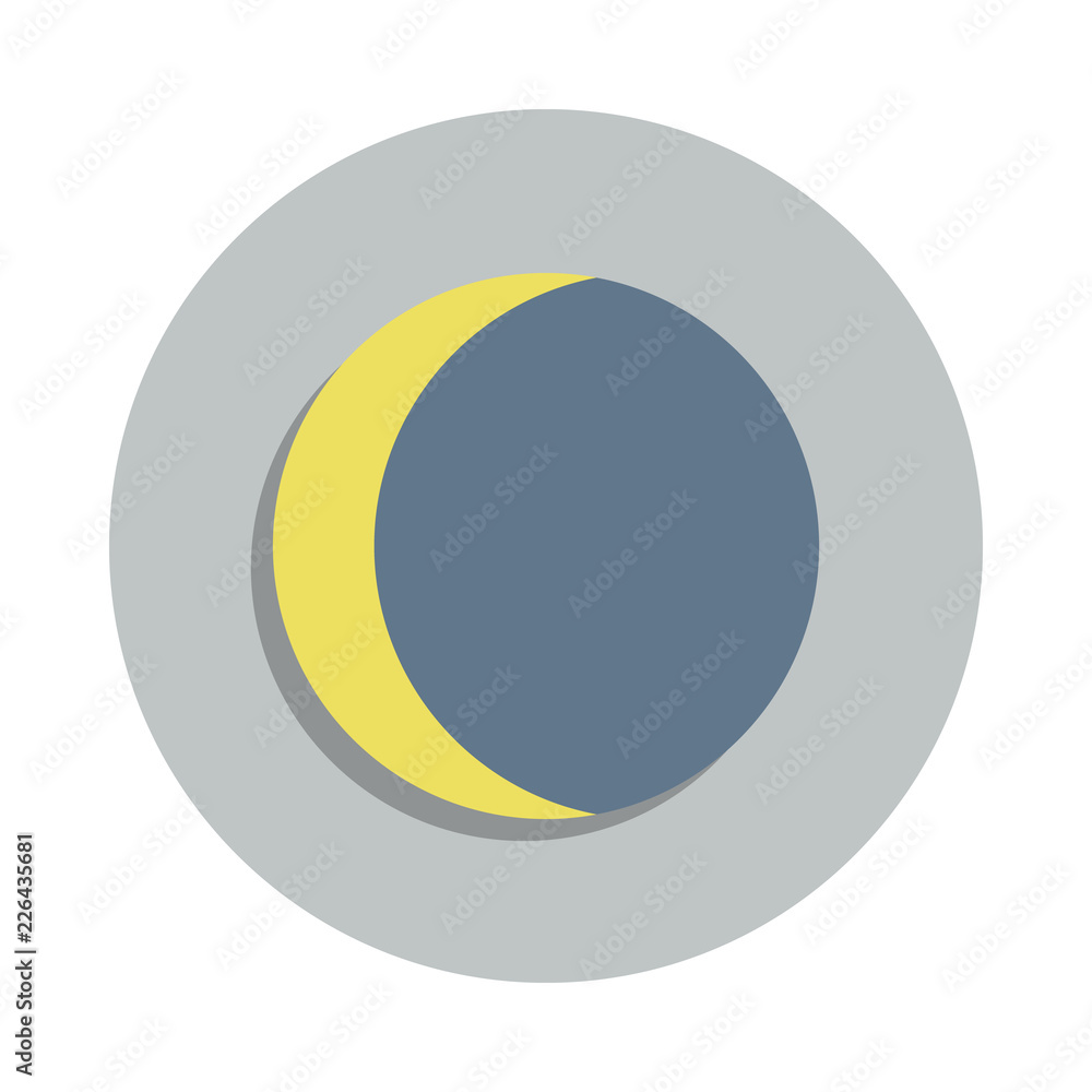 Poster crescent icon in badge style. one of web collection icon can be used for ui, ux
