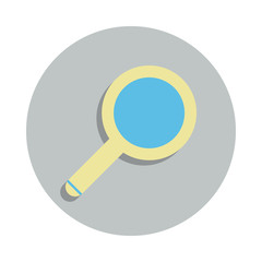 magnifier icon in badge style. One of web collection icon can be used for UI, UX