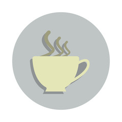 a cup of coffee icon in badge style. One of web collection icon can be used for UI, UX