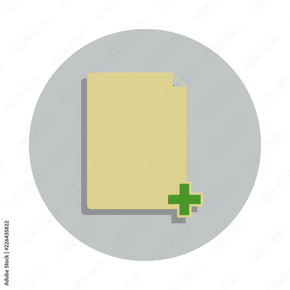 Poster add sheet icon in badge style. one of web collection icon can be used for ui, ux