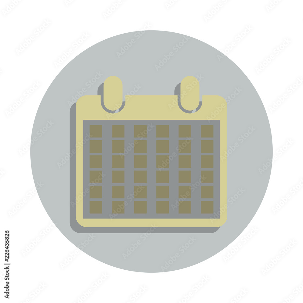 Poster the calendar icon in badge style. one of web collection icon can be used for ui, ux