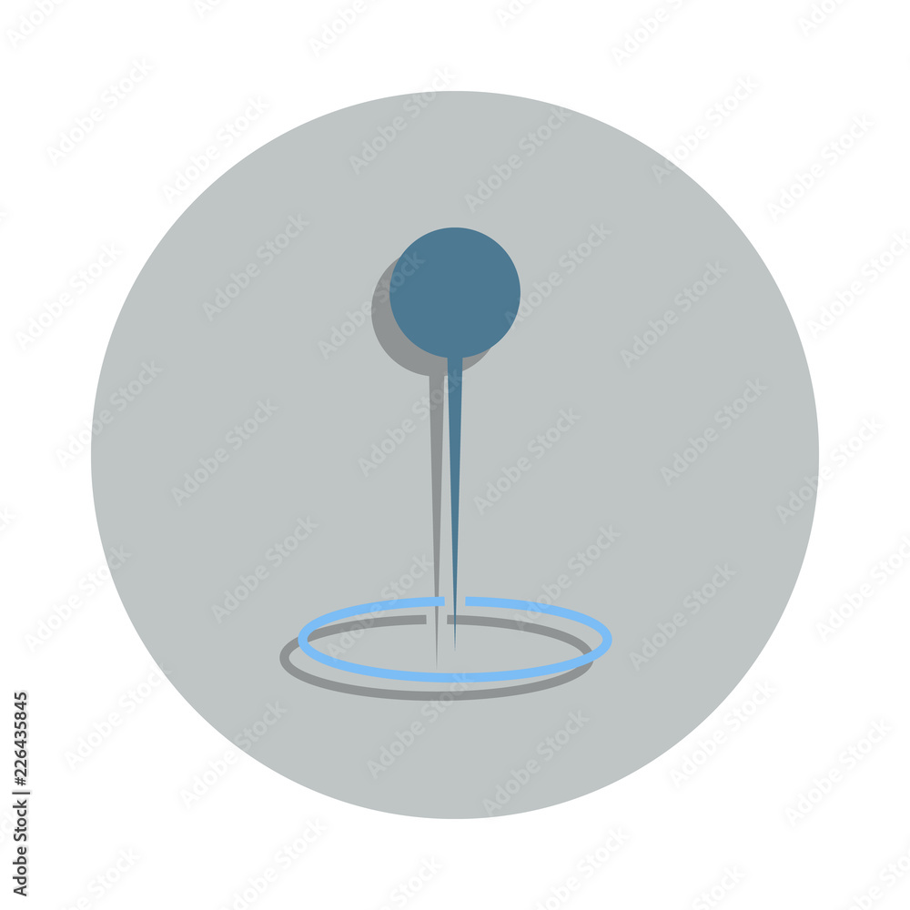 Poster pin at point icon in badge style. one of web collection icon can be used for ui, ux