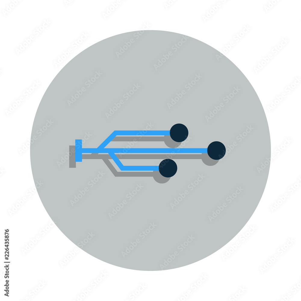 Poster usb sign icon in badge style. one of web collection icon can be used for ui, ux