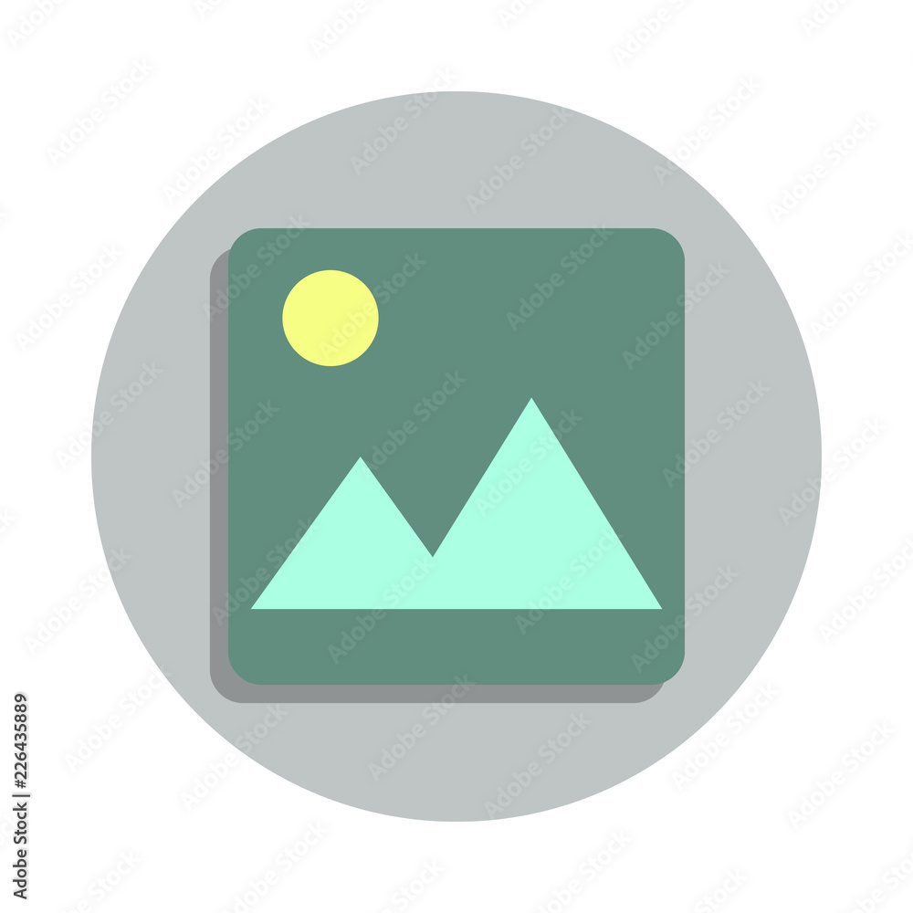 Poster photo gallery sign icon in badge style. one of web collection icon can be used for ui, ux