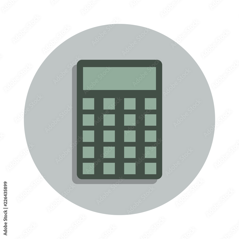 Poster calculator icon in badge style. one of web collection icon can be used for ui, ux