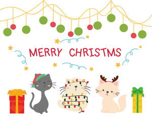 Christmas card. cute cats.