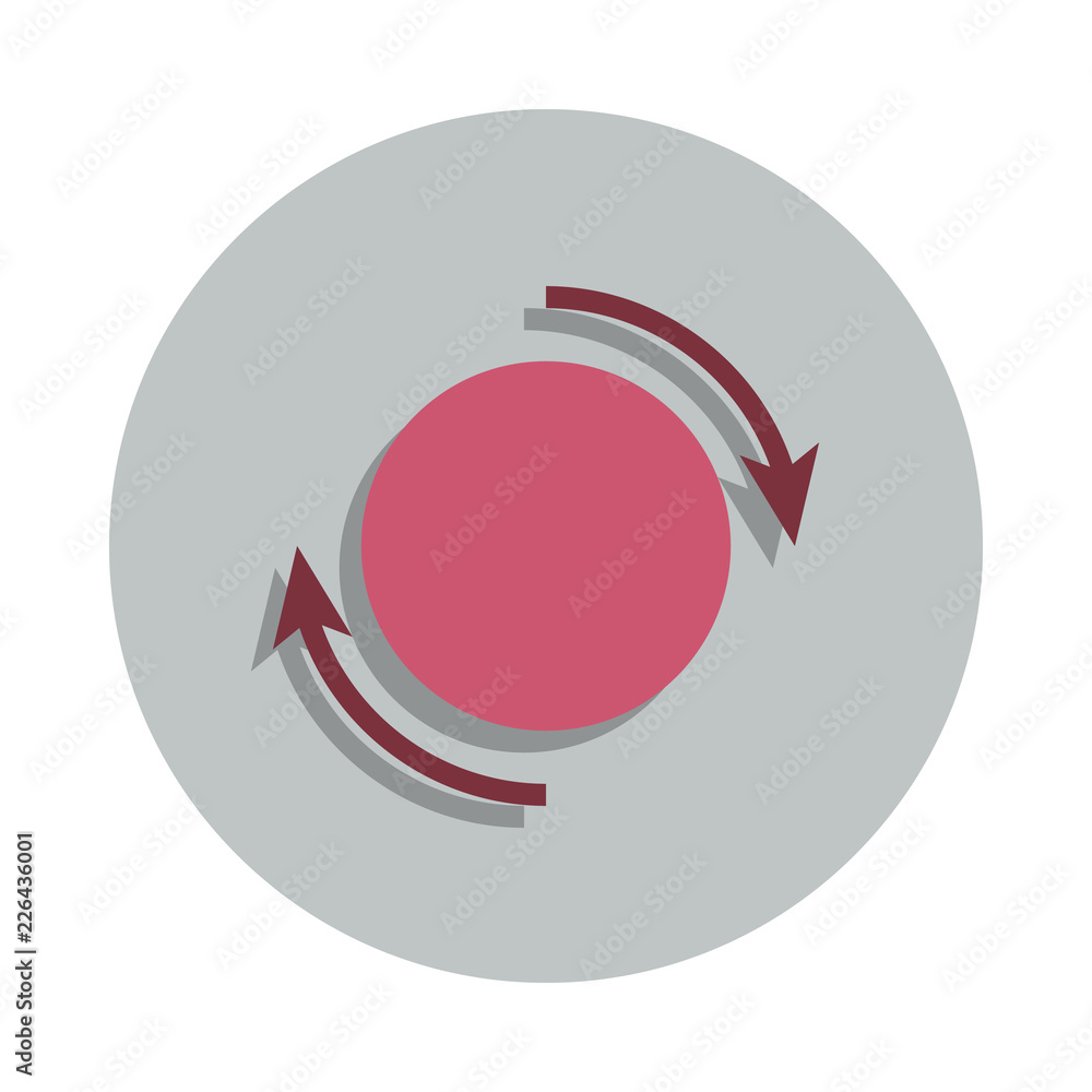 Poster reboot sign icon in badge style. one of web collection icon can be used for ui, ux
