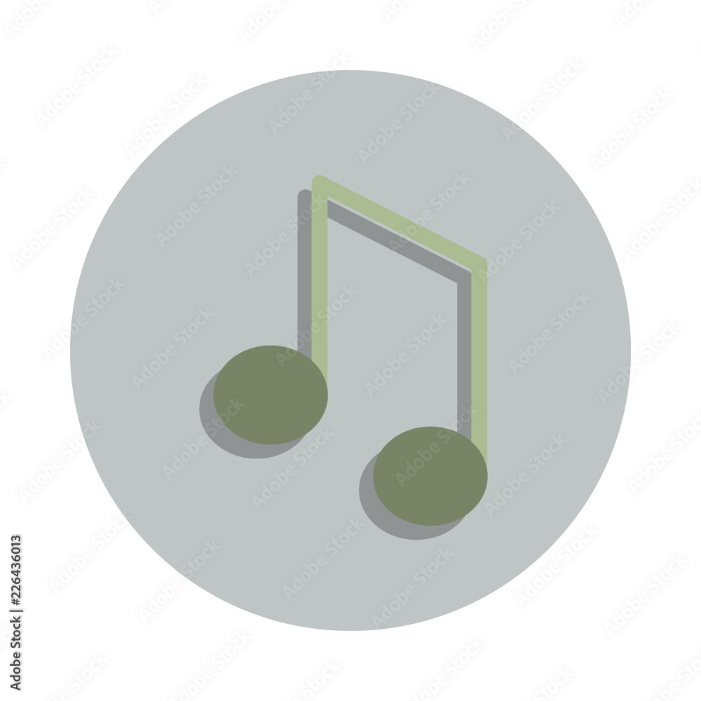 Aufkleber musical note icon in badge style. one of web collection icon can be used for ui, ux