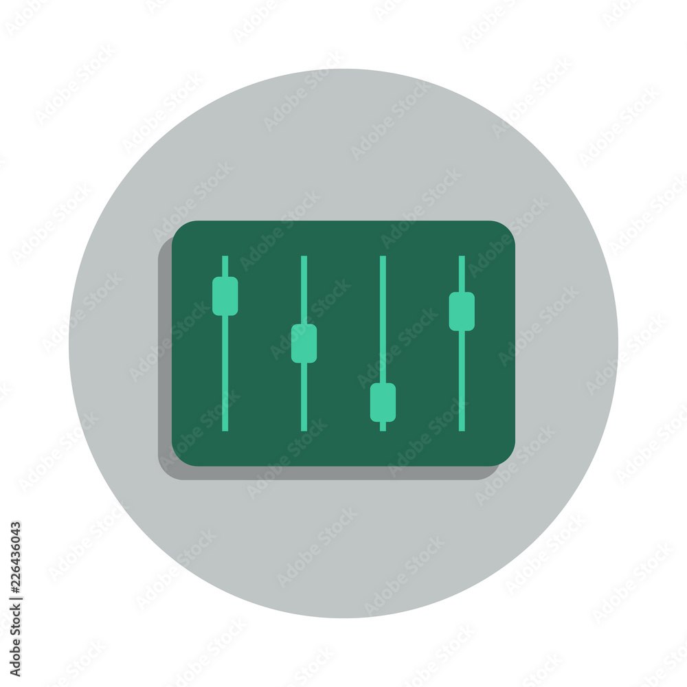 Poster mixer icon in badge style. one of web collection icon can be used for ui, ux