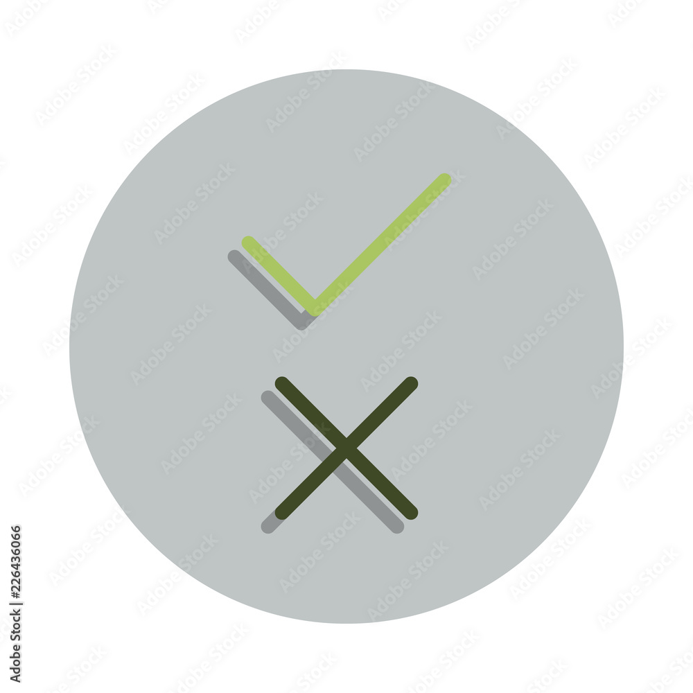 Poster the sign is accepted and denied icon in badge style. one of web collection icon can be used for ui, 