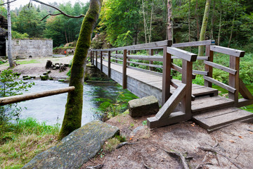 Dolsky watermill on Kamenice river, Jetrichovice region, Czech Switzerland, Czech republic