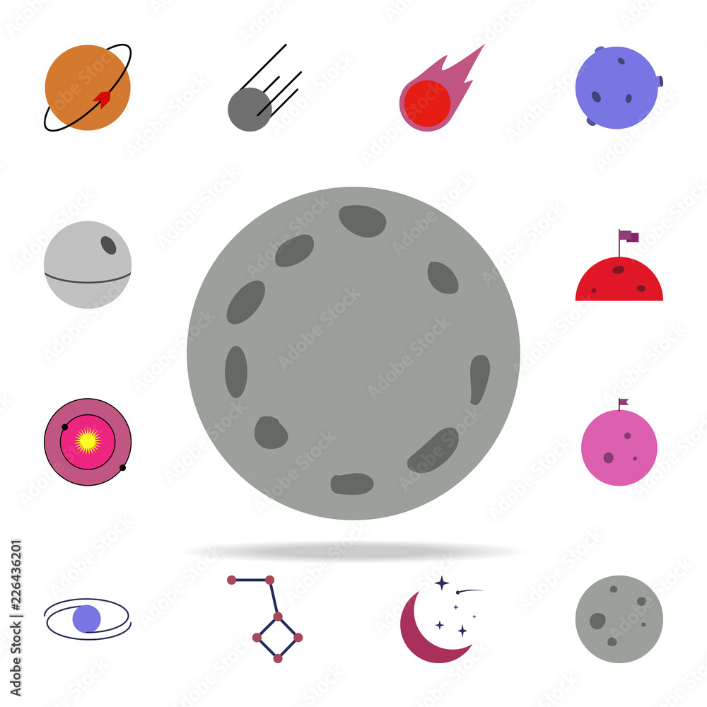 Poster moon colored icon. colored space icons universal set for web and mobile