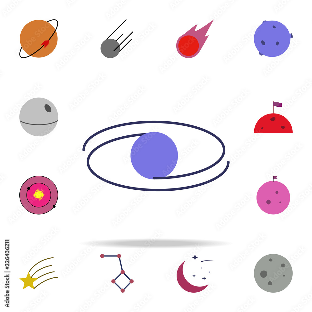 Poster galaxy colored icon. colored space icons universal set for web and mobile