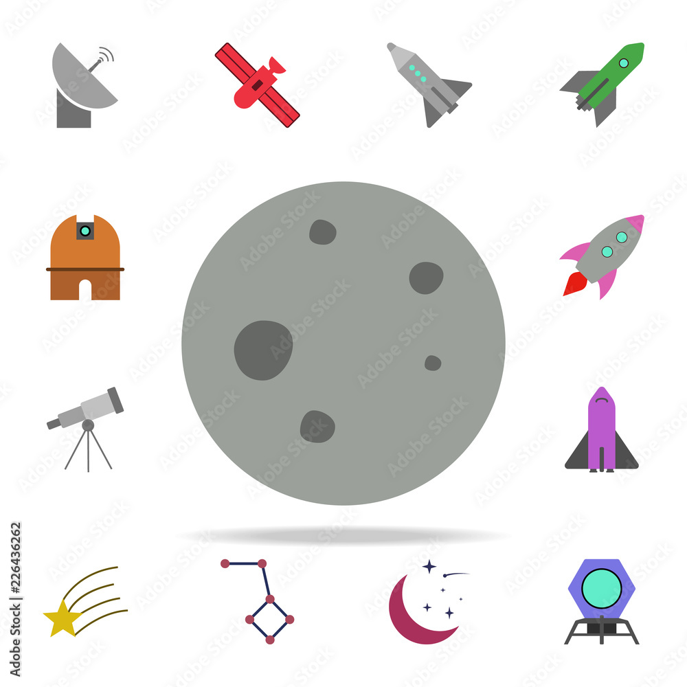 Poster moon colored icon. colored space icons universal set for web and mobile