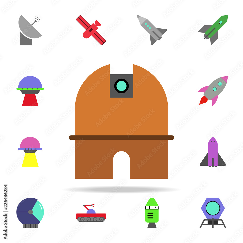 Poster observatory colored icon. colored space icons universal set for web and mobile