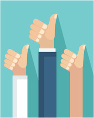 Vector illustration of businessman hands with same poses