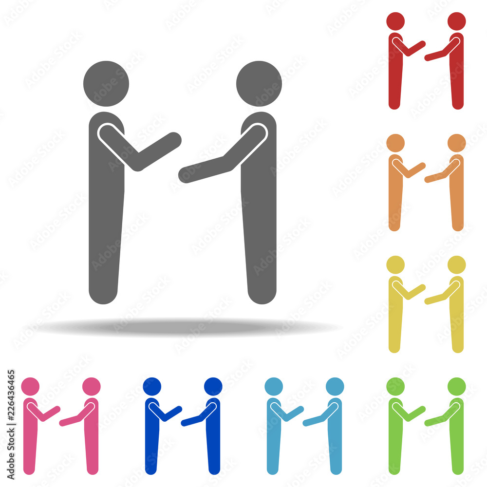 Poster relation of two people icon. elements of conversation in multi colored icons. simple icon for websit