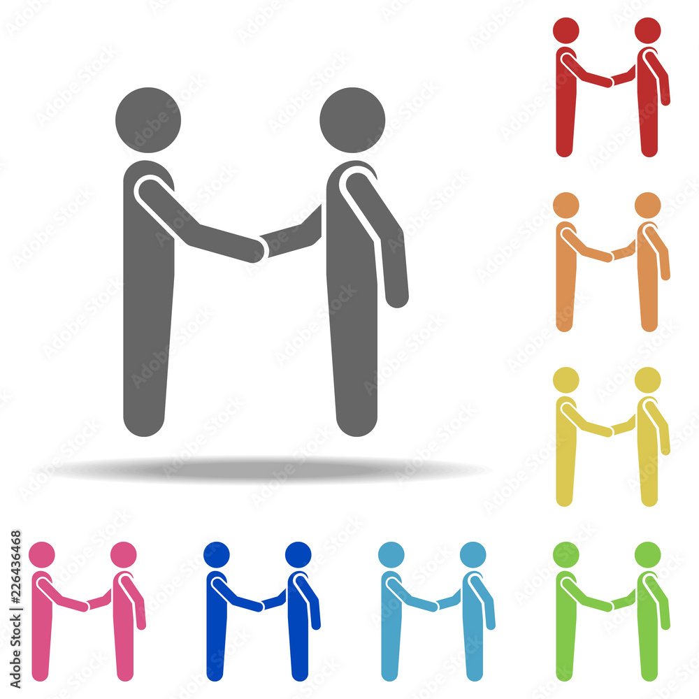 Poster agreement of people icon. elements of conversation in multi colored icons. simple icon for websites,