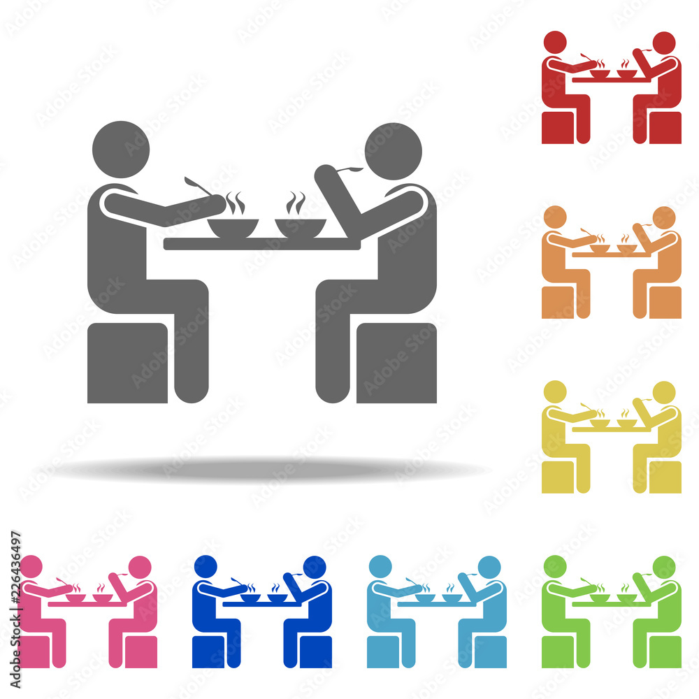 Poster joint lunch icon. elements of conversation in multi colored icons. simple icon for websites, web des