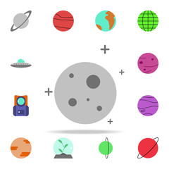 planet moon and stars colored icon. Colored Space icons universal set for web and mobile