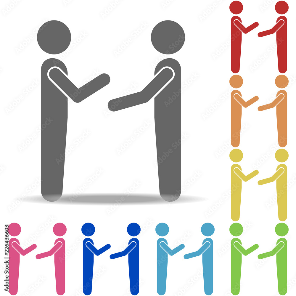 Poster communication between two people icon. elements of conversation in multi colored icons. simple icon 