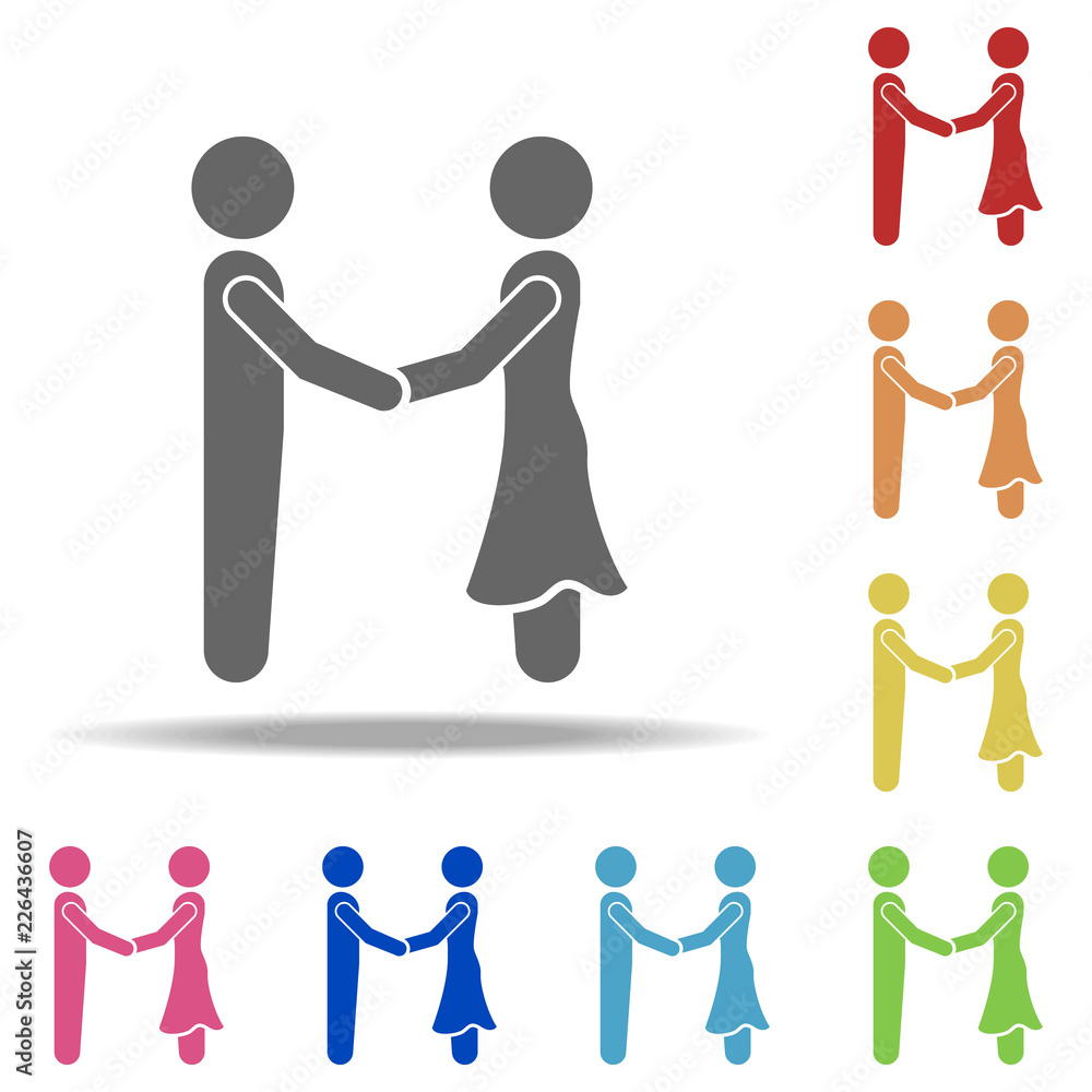 Aufkleber guy and girl talk icon. elements of conversation in multi colored icons. simple icon for websites, w