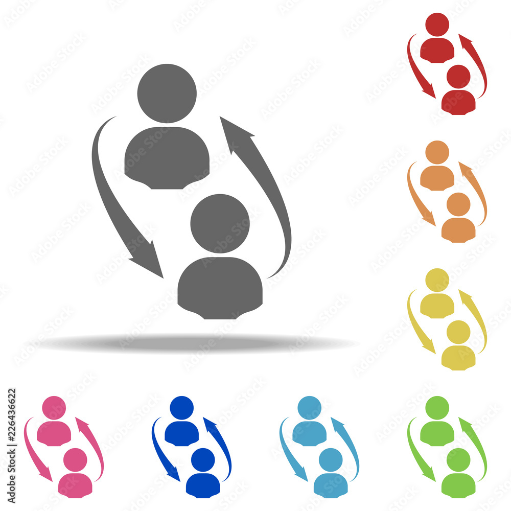 Poster communication between two people icon. elements of conversation in multi colored icons. simple icon 