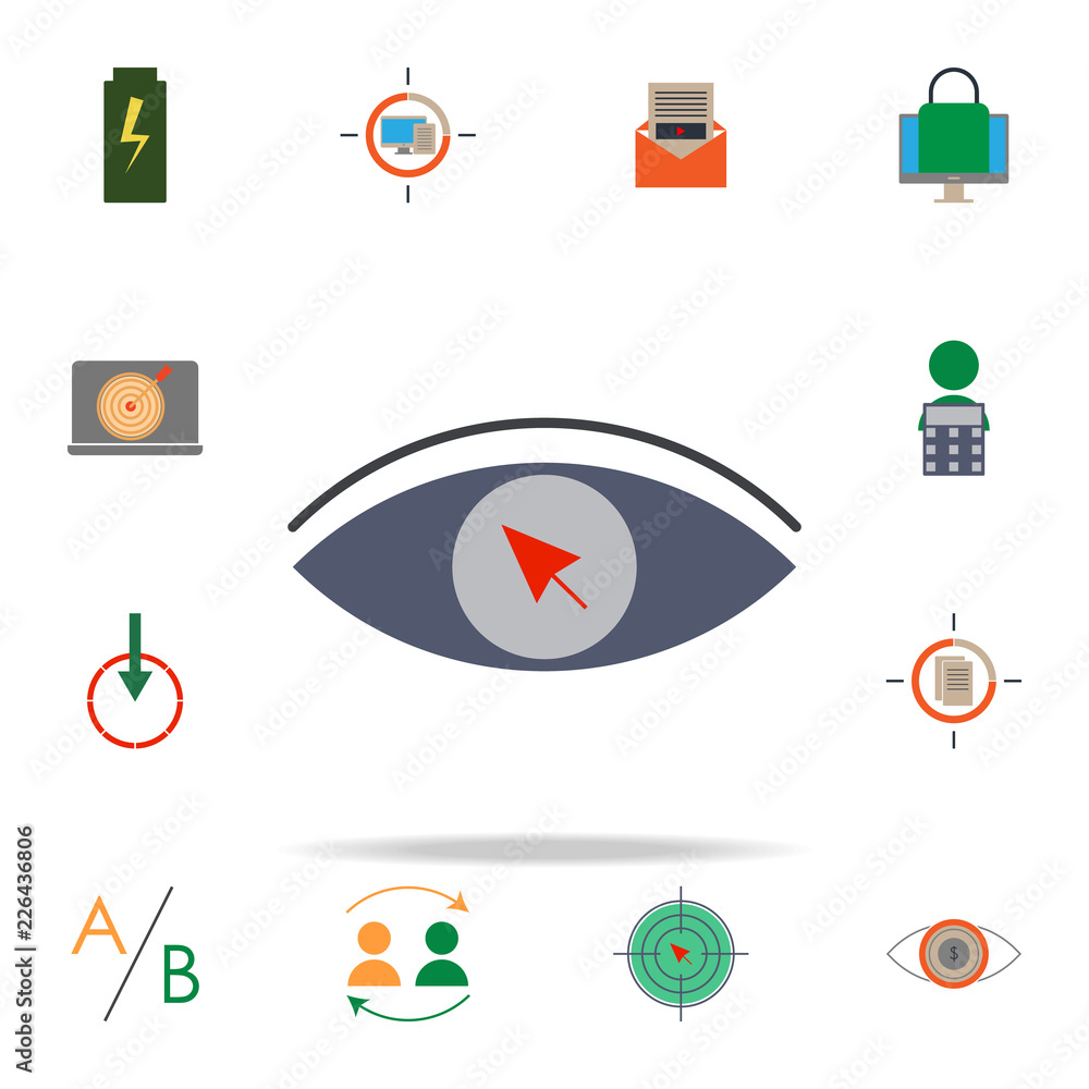 Poster colored cost per action icon. marketing icons universal set for web and mobile