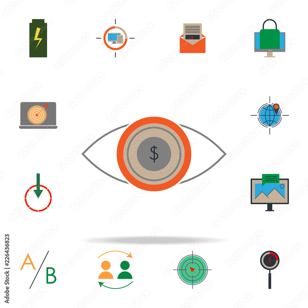Poster colored conversation tracking icon. marketing icons universal set for web and mobile