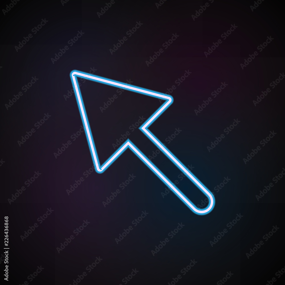 Poster cursor icon in neon style. one of mobile banking collection icon can be used for ui, ux