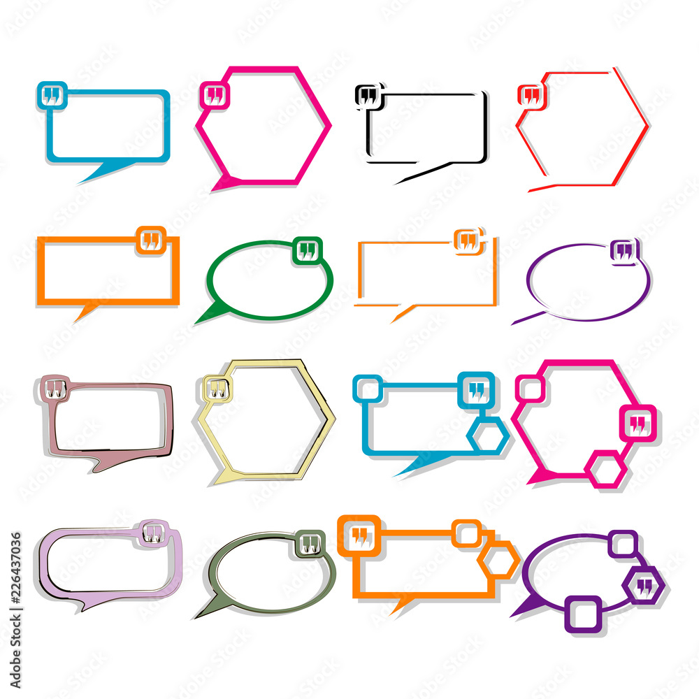 Poster modern creative quotation box,bubble speech talk frame element template.vector