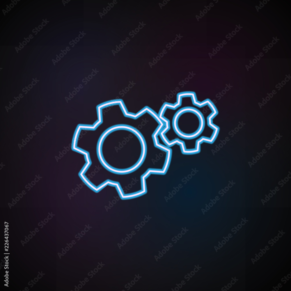 Poster mechanism icon in neon style. one of mobile banking collection icon can be used for ui, ux