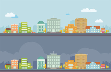 Vector illustration of Modern Colorful cityscape