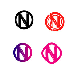 N letter icon sign vector illustration