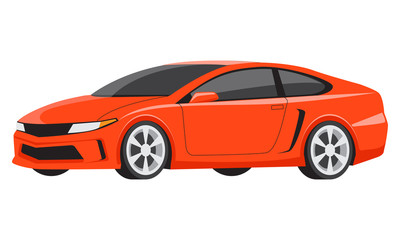 Fototapeta na wymiar Orange sports car luxury model flat vector