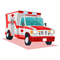 Funny cartoon Style Ambulance