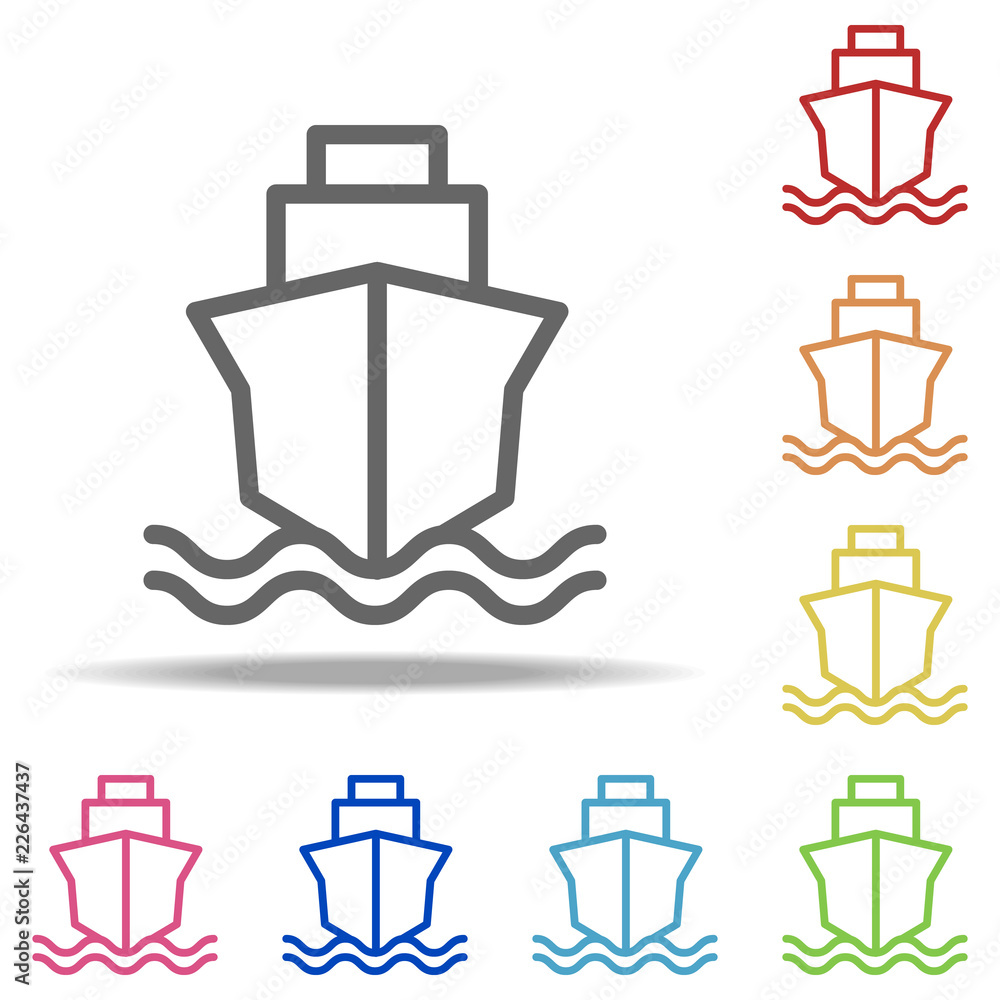Poster ship icon. elements of navigation in multi colored icons. simple icon for websites, web design, mobi