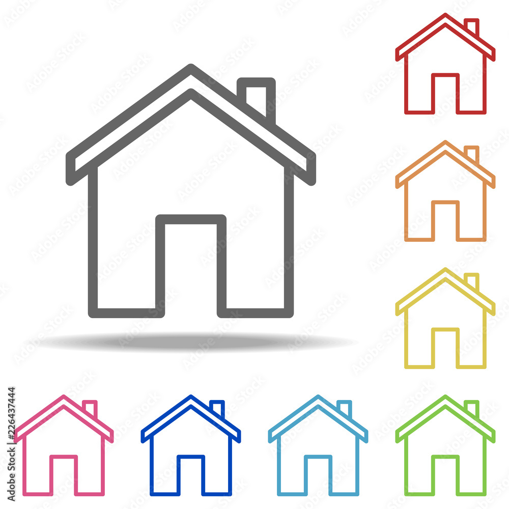 Poster house icon. elements of navigation in multi colored icons. simple icon for websites, web design, mob
