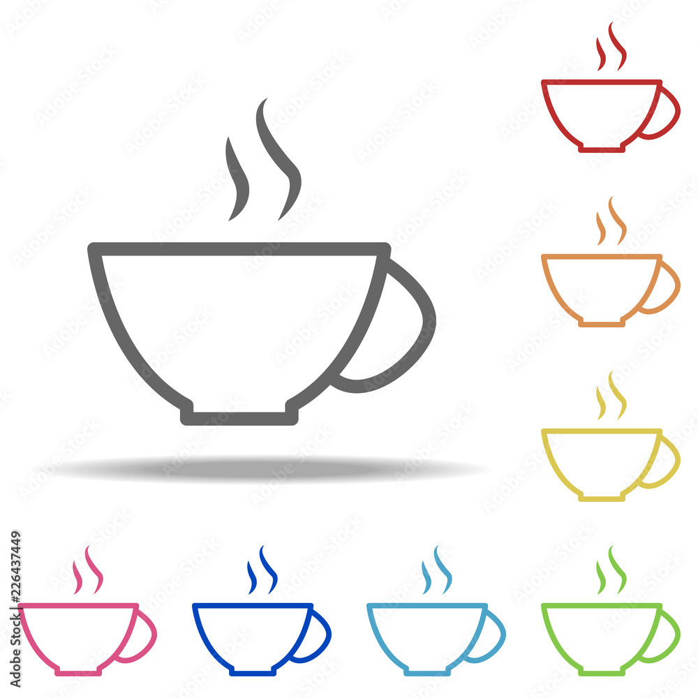 Poster a cup of coffee icon. elements of navigation in multi colored icons. simple icon for websites, web d