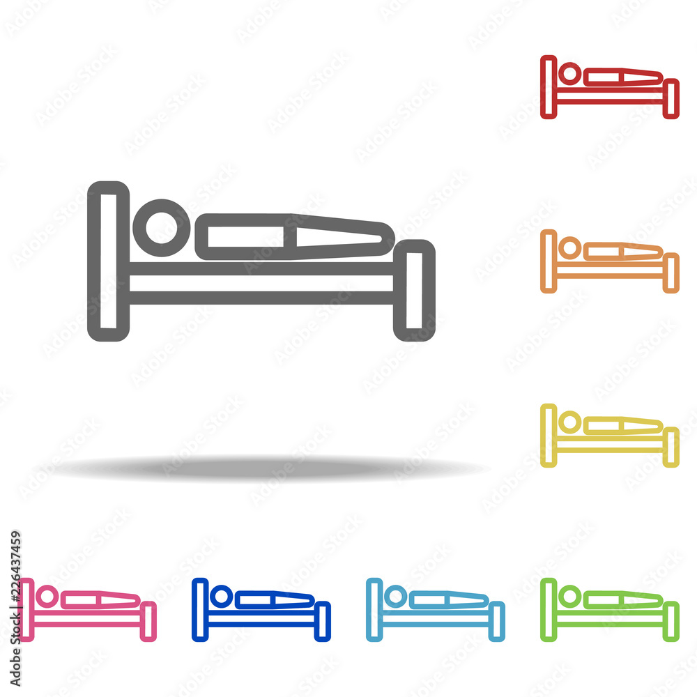 Poster bed icon. elements of navigation in multi colored icons. simple icon for websites, web design, mobil