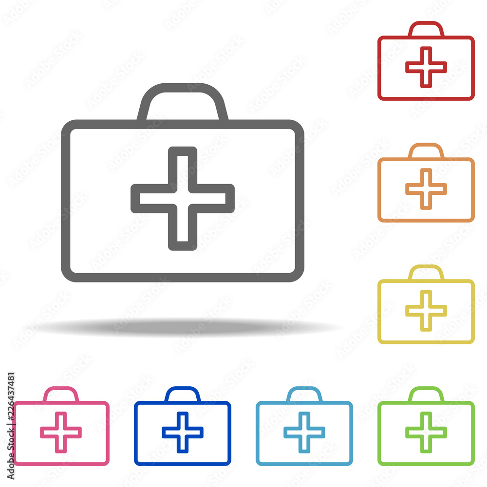 Aufkleber first-aid kit icon. elements of navigation in multi colored icons. simple icon for websites, web des