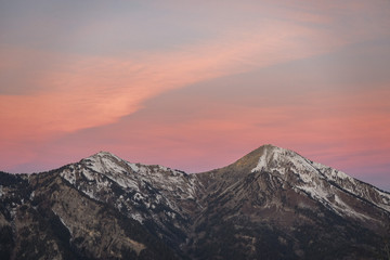 Mountain sunrise distant peaks